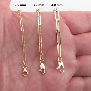 10k Yellow Gold Paperclip Chain Necklace 7" 7.5" - 16" 18" 20" 24"- 2.5 mm, 3.2 mm , 4.0 mm - Available In Bracelet