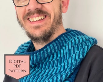 Brioche Cowl Knitting Pattern: Beginner Double Knit (PDF)