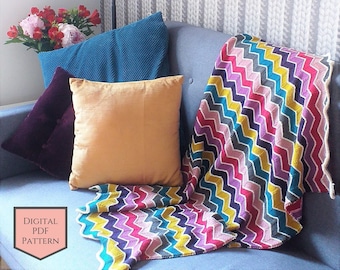 BABY Blanket knitting Pattern - Blame in on the buggy blanket - PDF Pattern || Chevron knit, baby knit, buggy blanket, Instant Download