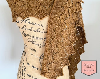 Crescent Shawl Knitting Pattern: Short-Rows Lace (PDF Pattern)