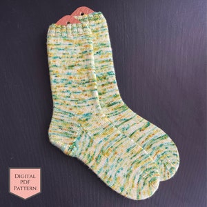 SIMPLE Sock knitting Pattern, Simply the Simplest Sock 4ply from Knit School. Start your sock knitting journey with us. TUTORIALS INCLUDED!