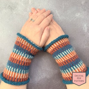 FAIRISLE Handschuh Strickanleitung aus 4fach Garn. Mit diesen Basic-Fair-Isle-Fäustlingen kannst du ins bunte Stricken eintauchen!