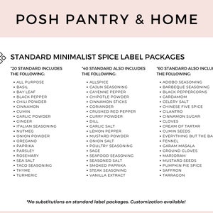 Spice Labels Kitchen Organization Labels Water and Oil Resistant Customization Available image 9