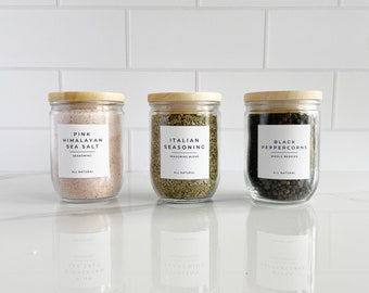 Spice Labels  |  Kitchen Organization Labels  |  Water and Oil Resistant  |  Customization Available