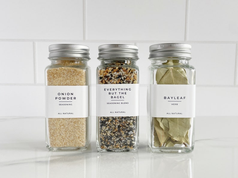 Spice Labels Kitchen Organization Labels Water and Oil Resistant Customization Available image 6
