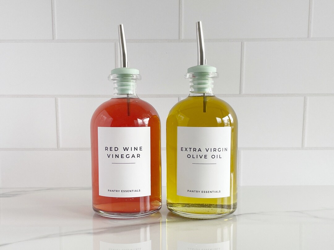 Oil and Vinegar Labels Pantry Organization Labels Kitchen Organization