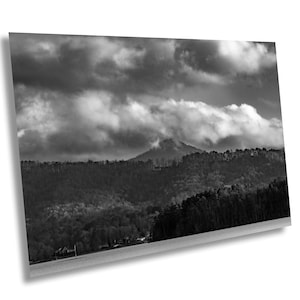 Nature&#39;s Canvas in Black and White, Moody Rustic Landscape, Forest art, Mountainscape Print, Mountain Wall Decor, Appalachian Mountain Art