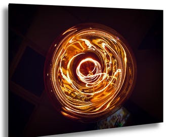 Glowing Lightbulb Canvas Art Print, Abstract Electric Decor, Positive Energy Poster