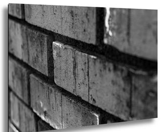Black and White Brick Wall Photography, Architecture Print