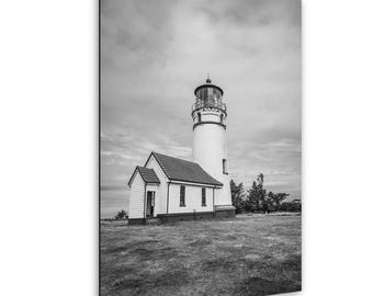 Cape Blanco Lighthouse Print: Oregon Coast Black and White Photography