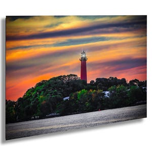 A Florida Landmark: The Jupiter Inlet Lighthouse Print, florida lighthouse wall art, nautical wall art, lighthouse print, lighthouse gift,
