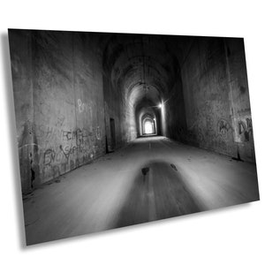 Light at the End of the Tunnel, Brushy Mountain Tunnel, Silver Comet Trail, Black and white photography wall art, Street art tunnel wall art