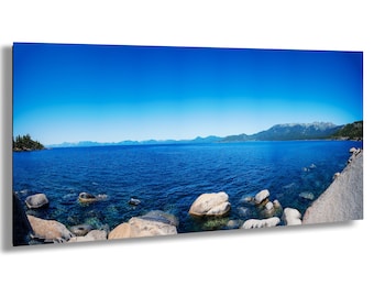 Lake Tahoe Panoramic Print, Landscape Photography Wall Art