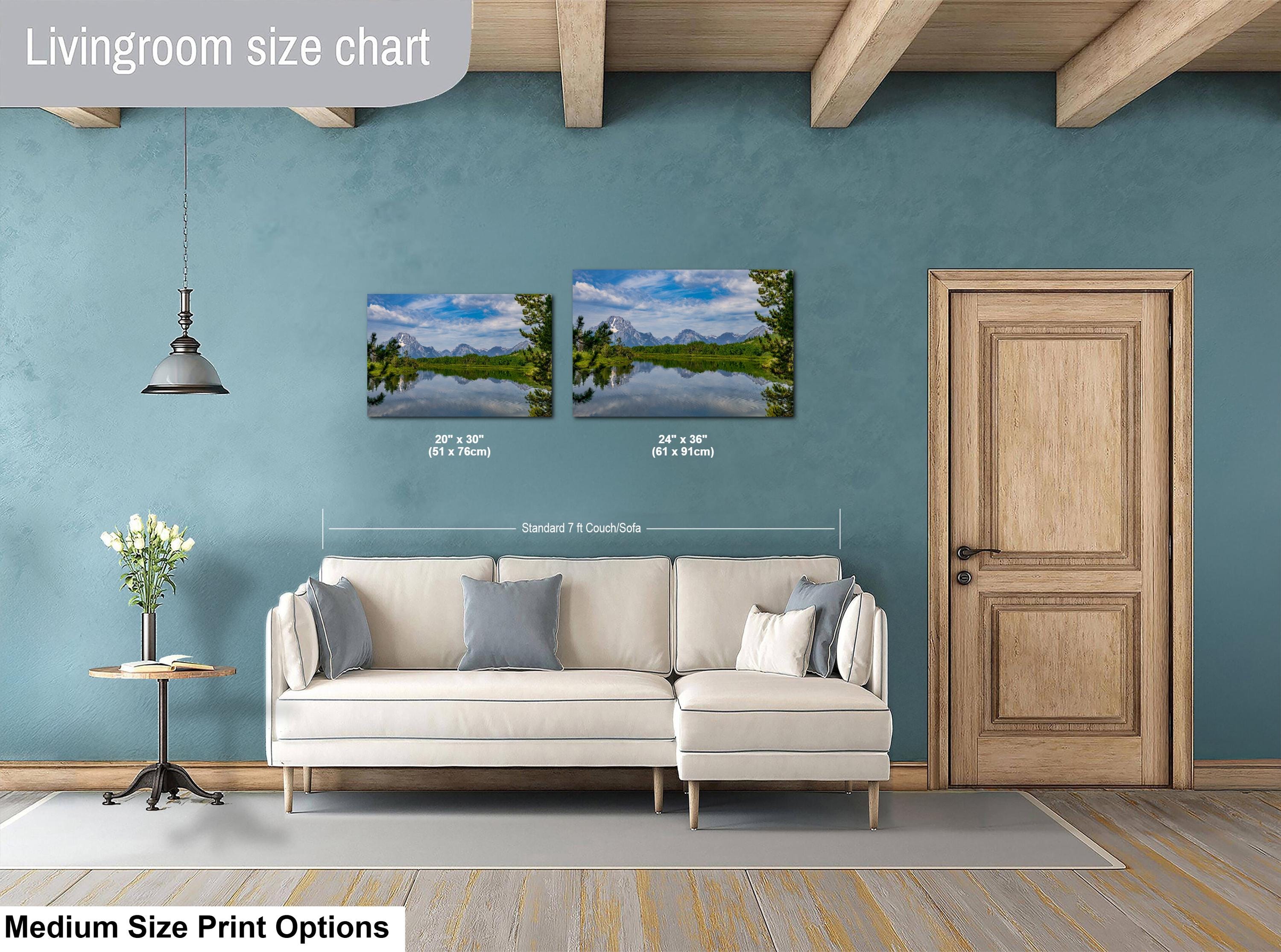 Stampa Su Tela LevvArts – Grand Teton National Park – Oxbow Bend – 61x121,9 Cm – Decorazione Da Parete Per Soggiorno