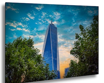 NYC Evening Freedom Tower, NYC Skyscraper, Tallest Building, Evening Sky, Trade Center, Cityscape