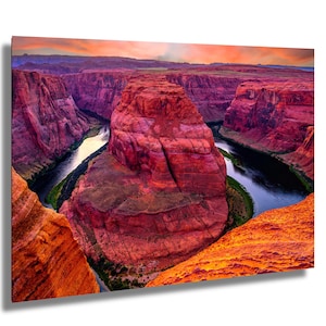 Horseshoe Bend, Grand Canyon Arizona, Utah,Sunset,Landscape Photography,Nature, Red Rocks,Home Office Decor,Wall Art,Fine Art,Canvas & Metal