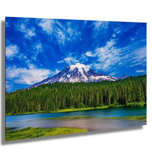 Mount Rainier National Park Washington Print, Mount Rainier Poster Print, National Park Poster, National Park Print, Reflection Lake, PNW