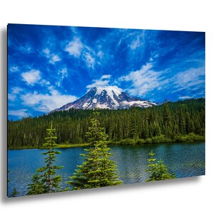 Mount Rainier The Clouds in Washington, National Park Poster Print, Reflection Lake Wall Art, Home Deco, PNW Decor