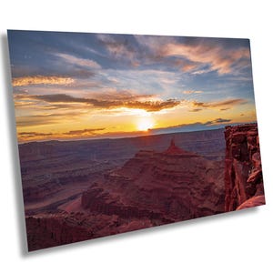 Crimson Canyon Sunset, Dead Horse Point State Park wall art, Utah Desert Landscape, Western Southwestern Decor, Dramatic Photo art Print,