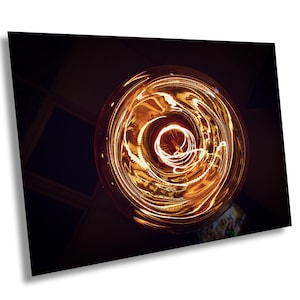 Zapping Art, Light, Lightbulb Home Decor Canvas Art Print, Glowing lightbulb artwork, Bright Moment art, Bulb Abstract decor, Electrician