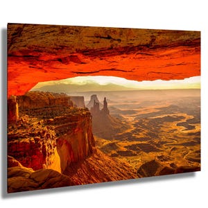 Canyonlands National Park Poster (Mesa Arch), Minimalistische Landschaft, Reise Südwesten, Wüstenwanderung, Parkkunst, Gebrannte Orange-Rote Erdtöne