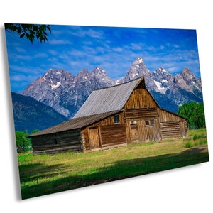 Grand Teton National Park Leinwand, Jackson Hole Wyoming, Moulton Barn Foto, Bauernhaus Große Kunst, Mormon Row, Grand Tetons Barn