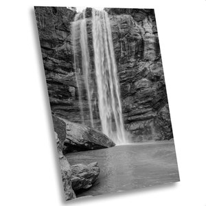 Black and White Portrait Photograph of Toccoa Falls Waterfall Print Canvas Print Metal Print Acrylic Print Waterfall Art photography decorer