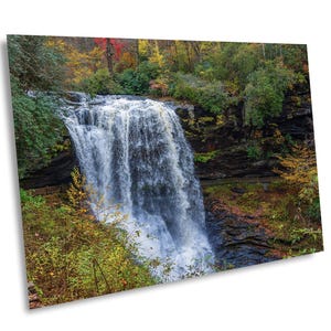 Dry Falls, Highlands North Carolina Waterfalls, Fall waterfall wall art, nature-themed autumn art, landscape print, Upper Cullasaja Falls