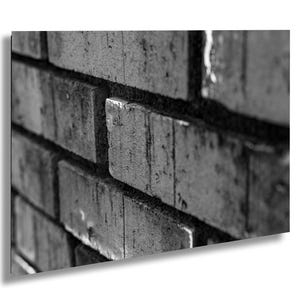 Black and White Brick Wall, Brick, Brick Photo Wall Art, Old Brick Wall, Brick Photography, Brick Architecture Print, Canvas, Metal, Acrylic