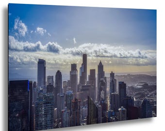 Seattle Skyline Print, Washington Cityscape, Modern Office Decor, Downtown Seattle Art, Pacific Northwest Wall Decor, Urban Architectural
