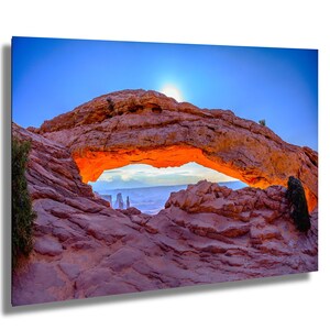 Canyonlands National Park Poster (Mesa Arch), Minimalistische Landschaft, Reise Südwesten, Wüstenwanderung, Parkkunst, Gebranntes Orange & Rote Erdtöne