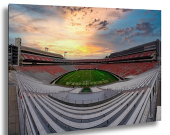 Attack the Day, Athens Georgia, Stadium Wall Art, College Stadium Art, Football Wall Art, Man Cave Art, Tailgate Room Decor, CFB Stadium Art