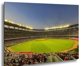 Outfield Oil Paint Effect Play Ball, Atlanta Braves, Truist Park, Baseball Fan Art, Stadium Decor, Man Cave Decor, Bar Art, Baseball Decor