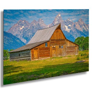 Grand Teton National Park Leinwand, Jackson Hole Wyoming, Moulton Barn Foto, Bauernhaus Große Kunst, Kultige westliche Kunst, Mormon Row, Wandkunst