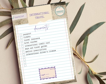 Packing List Printable Packing List International Travel - Etsy