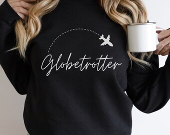 Globetrotter Plane Rundringad Tröja - Jet-Set in Style - Resetröja - Unik presentidé Unisex Heavy Blend™ Rundringad Tröja