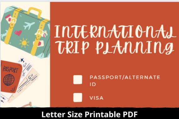 International Travel Packing List Printable