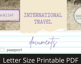 International Travel Packing Checklist - Packing List - Abroad Packing List - International Trip Checklist