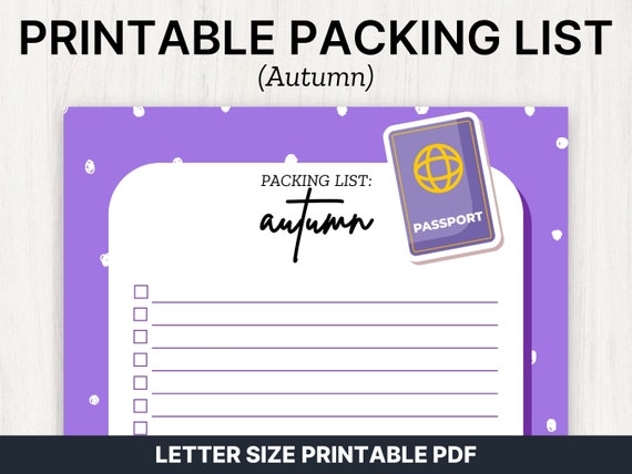 autumn travel packing list