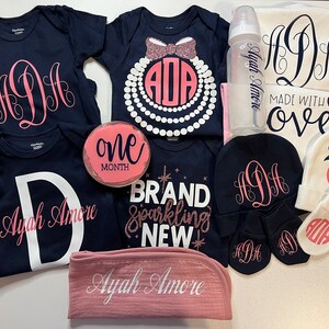 Custom Baby Box|Personalized Baby Bundle|Baby Shower Gift|Newborn set|Monogrammed Baby Clothes|Take Me Home Set|Embroidery|Baby milestone