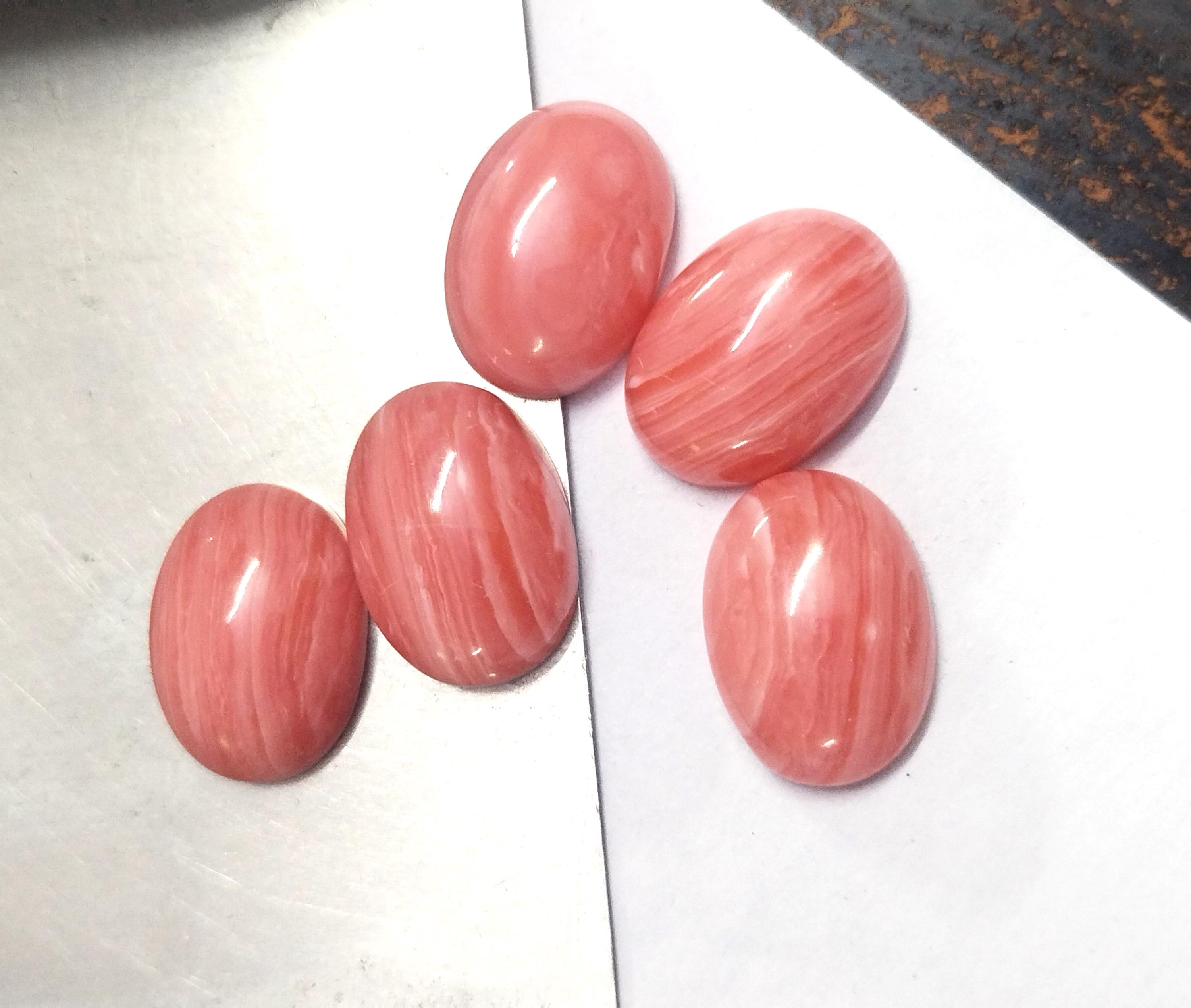 自家製 Rhodochrosite Genuine ハーフパン Rhodochrosite Oval Calibrated Loose Cabochons 3x5,4x6,5x7,6x8,7x9