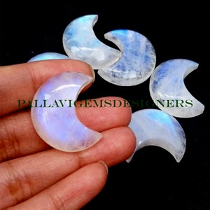 Natural Rainbow Moonstone Crescent Moon Shape Loose Calibrated Half Moon Cabochon 8,9,10,11,12,13,14,15,16,17,18,19,20,21,22,23,24,25,30 MM