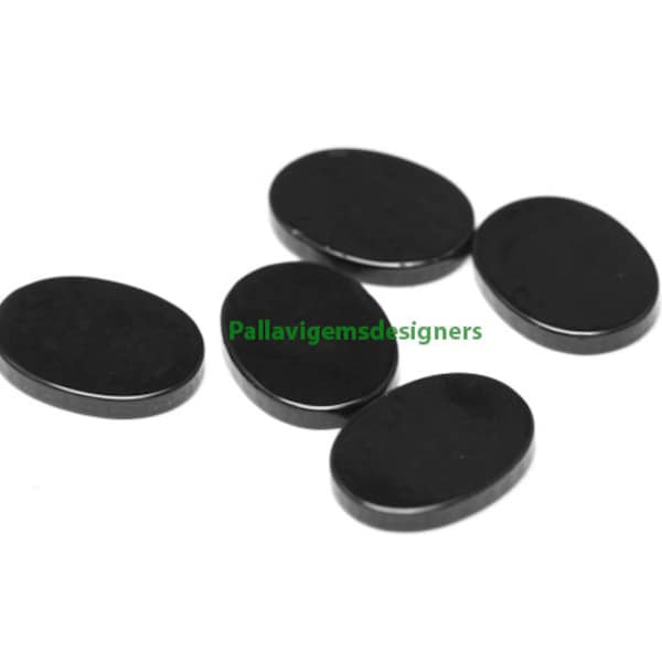 Natural Black Onyx Oval Both Side Flat Loose Calibrated Cabochon Gemstone 6x8,7x9,8x10,9x11,10x12,10x14,12x16,13x18, 15x20, 16x22, 18x25 MM