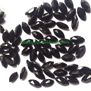 Natural Black Onyx Marquise Faceted Calibrated Loose Jewelry Gemstone 3x6,4x8,5x10,6x12, 7x14, 8x16, 9x18, 10x20,11x22, 12x24,13x26,15x30 mm