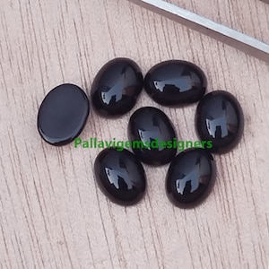 Natural Black Onyx Calibrated Oval Loose Cabochons 3x5,4x6,5x7,6x8,7x9,8x10, 9x11, 10x12, 10x14, 12x16, 13x18, 15x20, 16x22, 18x25 MM