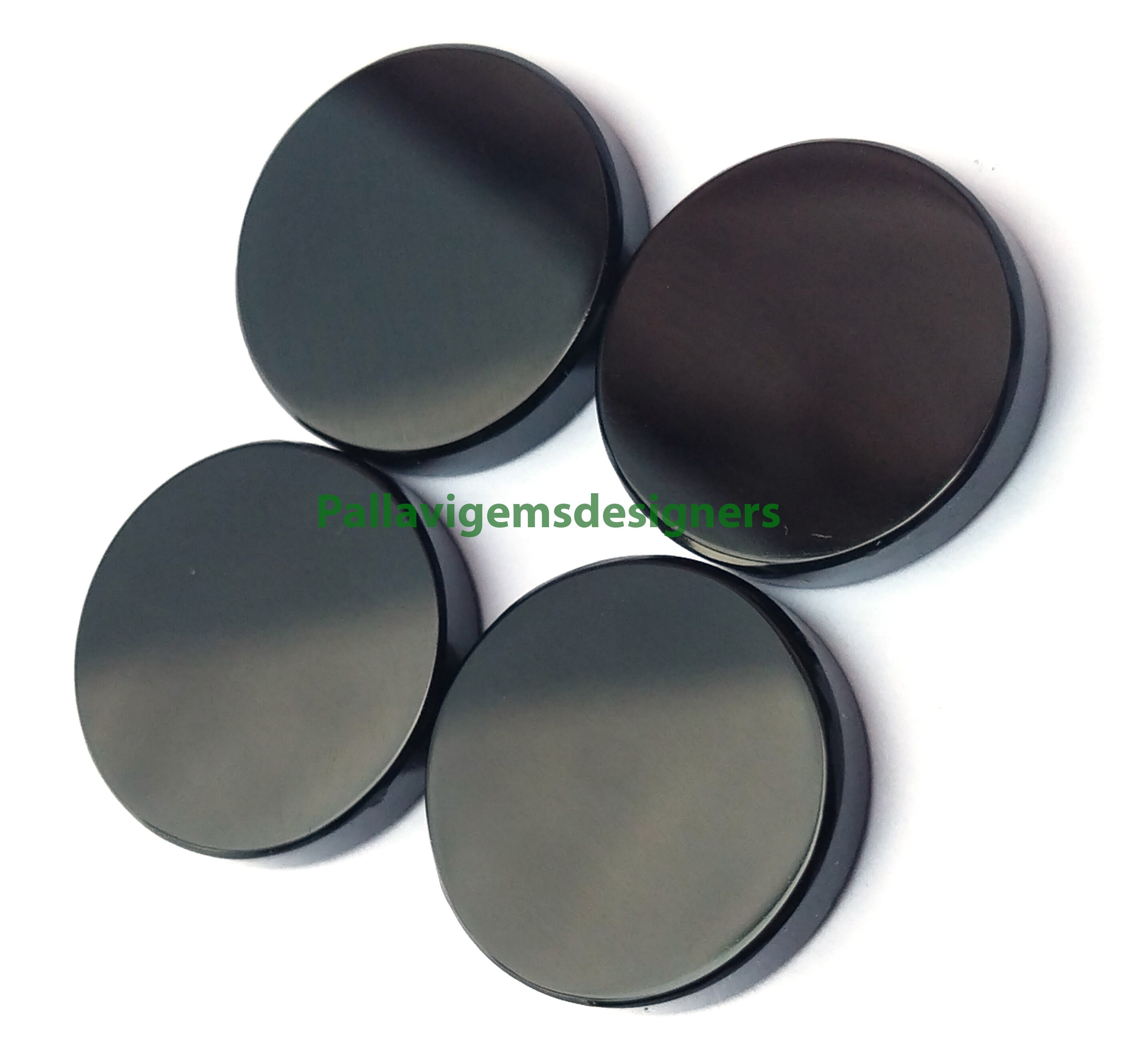 Natural Black Onyx Flat Round Coin Calibrated Loose Round Discs ...