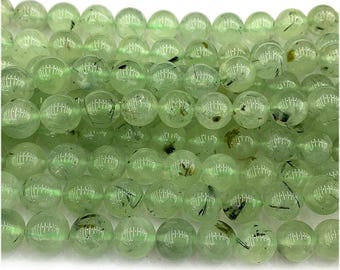 Natuurlijke prehniet gladde ronde natuurlijke edelsteen kralen sieraden maken volledige streng 15,5 inch 6 mm 8 mm 10 mm
