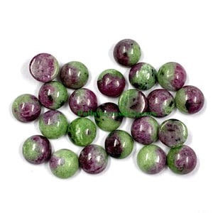 Natuurlijke robijnzoisiet ronde platte achterkant losse gekalibreerde cabochons Gratis verzending 3,4,5,6,7,8,9,10,11, 12, 13, 14, 15, 16, 18, 20, 22, 24,25 mm