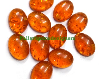 AAA+ Quality of Baltic Amber Cabochon Loose Making Jewelry 6x8,7x9,8x10,9x11, 10x12, 10x14, 12x16, 13x18, 15x20, 16x22, 18x25 MM
