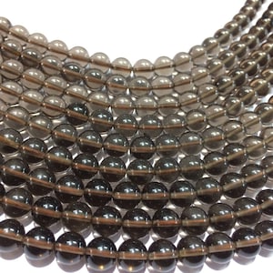 Natural AAA Quality Smoky Quartz Beads 4mm 6mm 8mm 10mm 12mm Loose Gemstone Round 15.5&quot; Full Strand